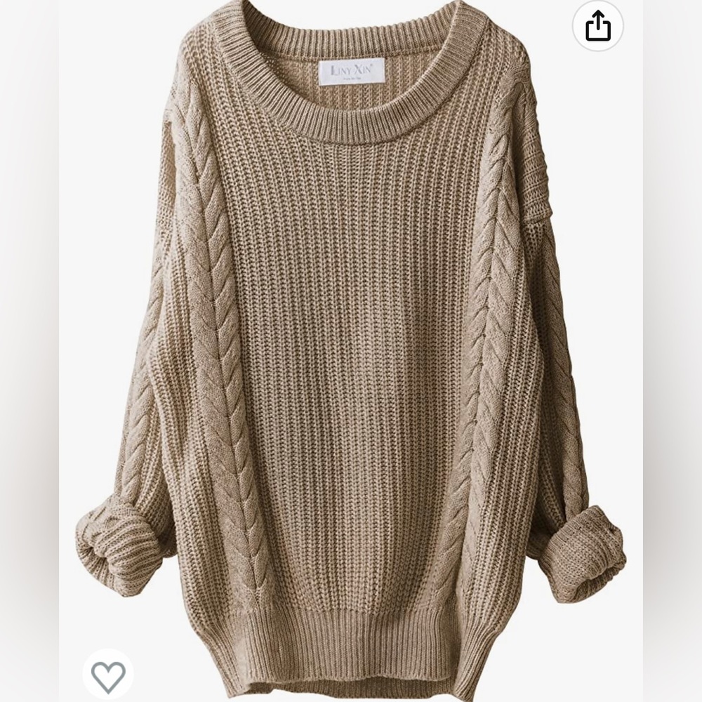 Women’s oversized 100% pure Merino wool sweater tan